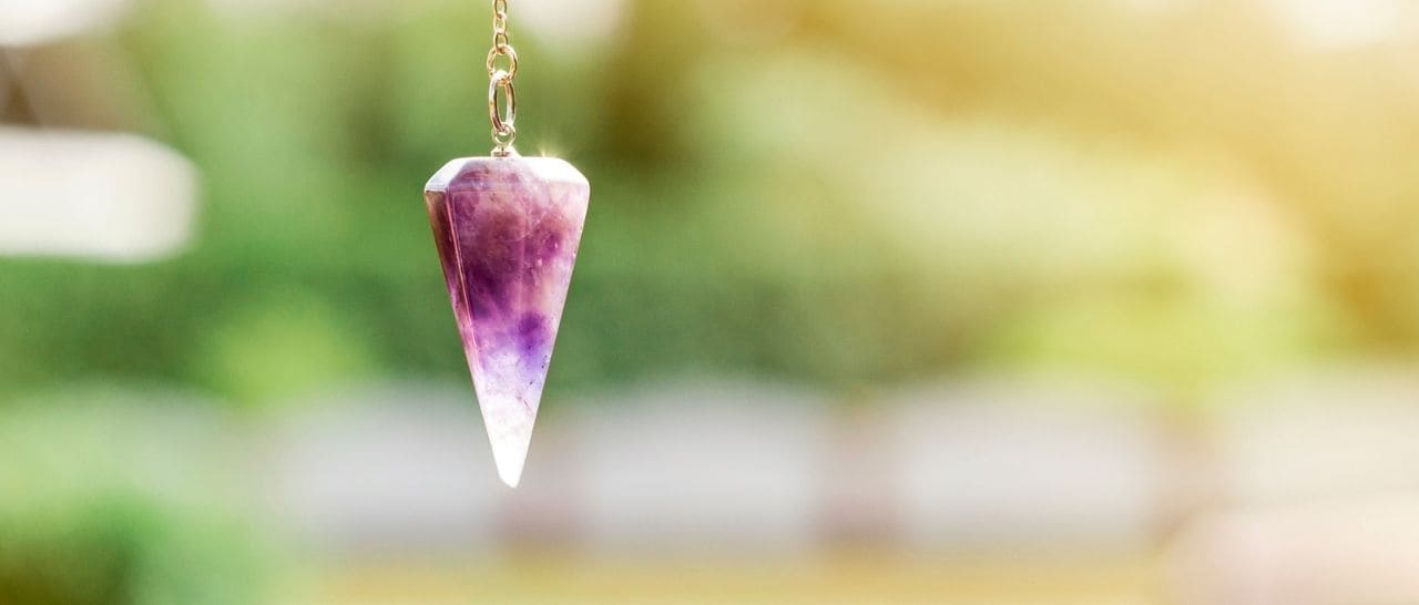 pendule divinatoire en améthyste - boutique ésotérique